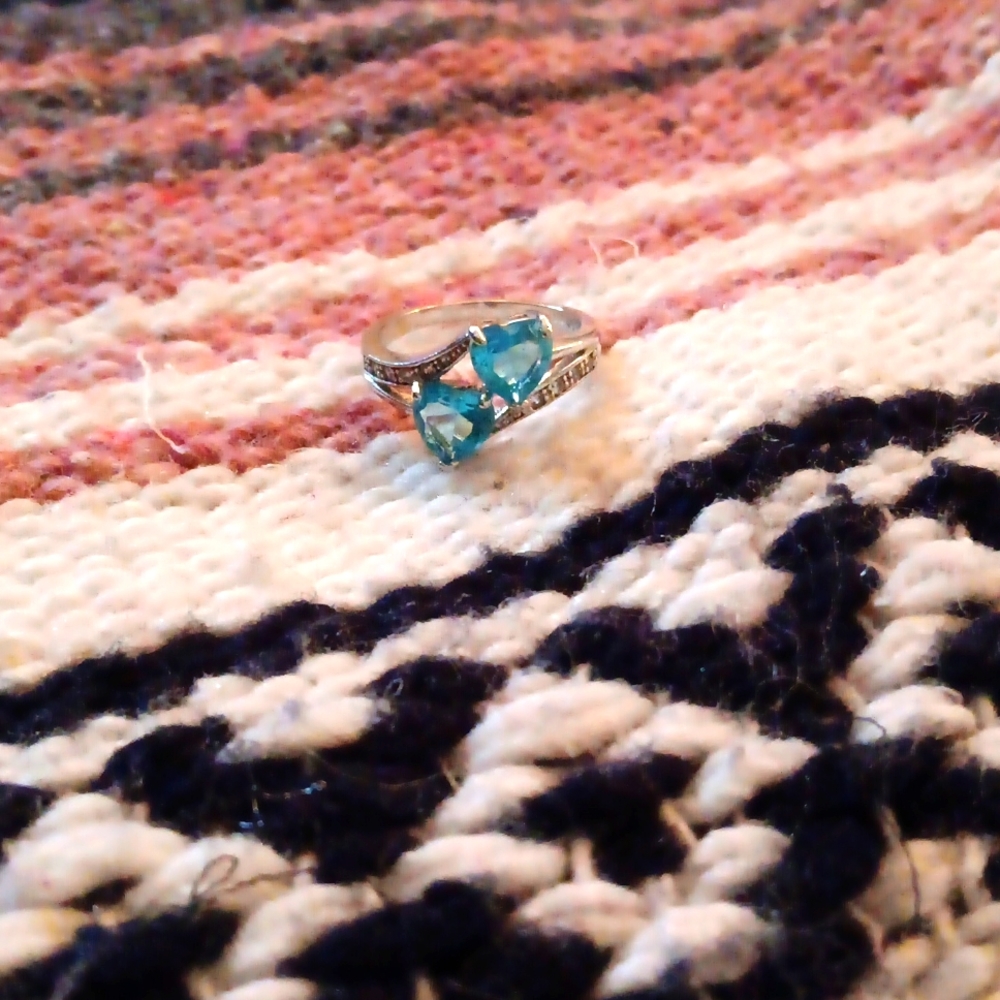 Silver and Blue Tourmaline Ring